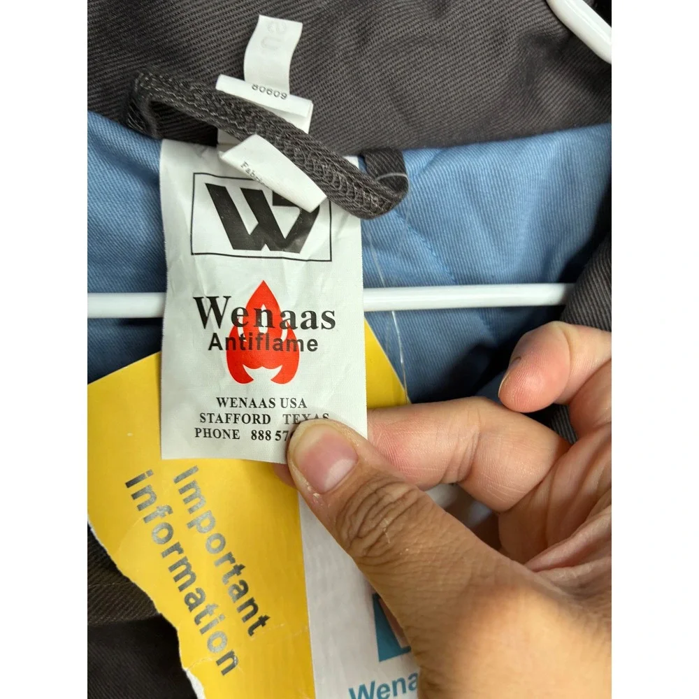 Wenaas Antiflame FR Jacket Mens 4XL Gray HRC 2 NFPA 70E Flame Resistant Workwear
